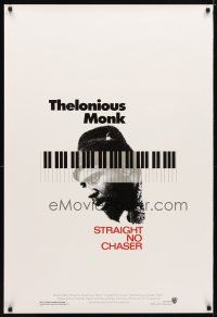 9w774 THELONIOUS MONK: STRAIGHT, NO CHASER 1sh '89 Clint Eastwood produced jazz bio!