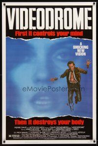 9w817 VIDEODROME 1sh '83 David Cronenberg, James Woods, Debbie Harry, sci-fi!