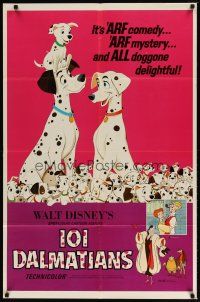 9x584 ONE HUNDRED & ONE DALMATIANS 1sh R69 most classic Walt Disney canine family cartoon!