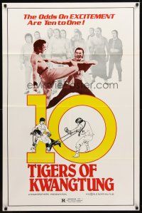 9x007 10 TIGERS OF KWANGTUNG 1sh '80 kung fu action, the odds on excitement are ten to one!