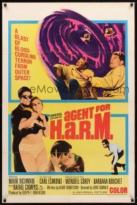 9x019 AGENT FOR H.A.R.M. 1sh '66 Mark Richman, Wendell Corey, sexy spy in bikini!