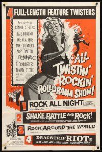 9x031 ALL TWISTIN' ROCKIN' ROLLORAMA SHOW 1sh '60s art of sexy dancer, rock 'n' roll quad bill!