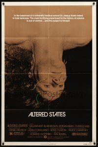 9x033 ALTERED STATES 1sh '80 William Hurt, Paddy Chayefsky, Ken Russell, sci-fi horror!
