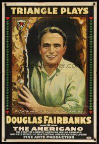 9x001 AMERICANO 1sh '16 incredible stone litho of accidental revolutionary Douglas Fairbanks Sr.!