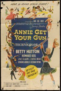 9x054 ANNIE GET YOUR GUN 1sh '50 Betty Hutton as the greatest sharpshooter, Howard Keel