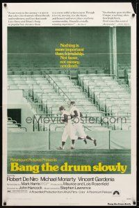 9x070 BANG THE DRUM SLOWLY 1sh '73 Robert De Niro, image of New York Yankees baseball stadium!