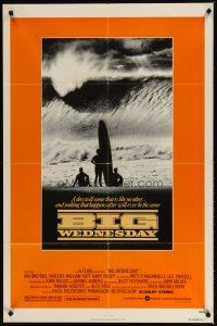 9x095 BIG WEDNESDAY 1sh '78 John Milius classic surfing movie, great image of surfers on beach!