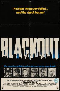 9x103 BLACKOUT 1sh '78 artwork of cop Jim Mitchum looming over big city!