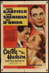 9x155 CASTLE ON THE HUDSON 1sh '40 close up of Ann Sheridan, John Garfield & Pat O'Brien!