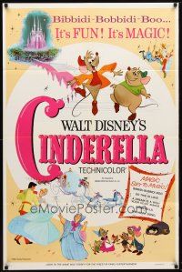 9x168 CINDERELLA 1sh R73 Walt Disney classic romantic musical fantasy cartoon!