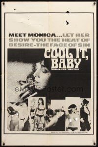9x180 COOL IT BABY 1sh '67 cool images of sexy smoking Beverly Baum in title role!