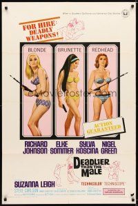 9x201 DEADLIER THAN THE MALE 1sh '67 sexy Elke Sommer, Sylva Koscina & Suzanna Leigh!