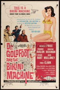 9x225 DR. GOLDFOOT & THE BIKINI MACHINE 1sh '65 Vincent Price, sexy babes with kiss & kill buttons!