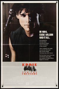 9x241 EDDIE & THE CRUISERS 1sh '83 close up of Michael Pare with microphone, rock 'n' roll!