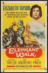 9x246 ELEPHANT WALK 1sh R60 sexy Elizabeth Taylor, Dana Andrews & Peter Finch in India!