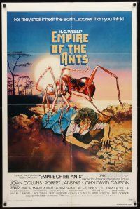 9x247 EMPIRE OF THE ANTS 1sh '77 H.G. Wells, great Drew Struzan art of monster attacking!