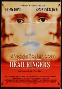 9x199 DEAD RINGERS English 1sh '89 Jeremy Irons & Genevieve Bujold, directed by David Cronenberg!
