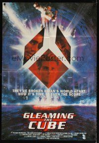9x310 GLEAMING THE CUBE English 1sh '89 Christian Slater, Tony Hawk, wild different design!