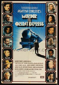 9x539 MURDER ON THE ORIENT EXPRESS English 1sh '74 great different art of train & top cast!