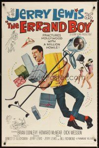 9x252 ERRAND BOY 1sh '62 screwball Jerry Lewis fractures Hollywood w/a million howls!