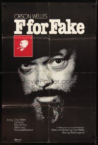 9x265 F FOR FAKE 1sh '77 Orson Welles' Verites et mensonges, fakery, great image!