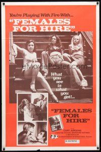 9x273 FEMALES FOR HIRE 1sh '76 you're playing with fire, sexy prostitutes on steps!