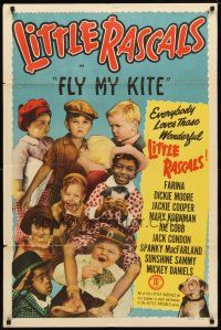 9x281 FLY MY KITE 1sh R51 Hal Roach, Our Gang, Little Rascals, great cast montage!