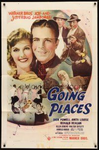 9x316 GOING PLACES 1sh '38 Dick Powell, Anita Louise, Louis Armstrong playing trumpet!