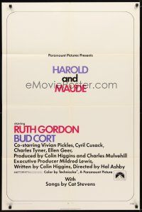 9x338 HAROLD & MAUDE 1sh '71 Ruth Gordon, Bud Cort is equipped to deal w/life!