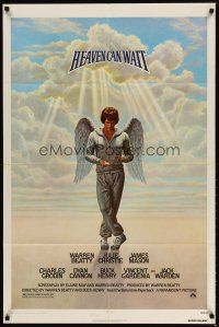 9x341 HEAVEN CAN WAIT 1sh '78 art of angel Warren Beatty wearing sweats, football!