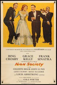 9x350 HIGH SOCIETY re-strike 1sh R80s Sinatra, Bing Crosby, Grace Kelly & Louis Armstrong!