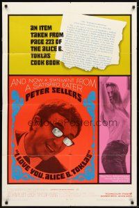 9x368 I LOVE YOU, ALICE B. TOKLAS 1sh '68 Peter Sellers & sexy Leigh Taylor-Young!