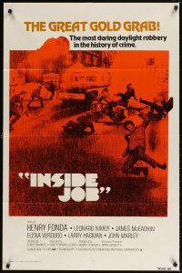 9x381 INSIDE JOB int'l 1sh '74 Henry Fonda, Leonard Nimoy, James McEachin, Elena Verdugo!