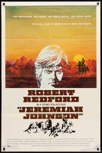 9x391 JEREMIAH JOHNSON style B 1sh '72 cool Coconis art of Robert Redford, directed by Pollack!