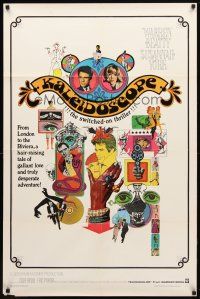 9x405 KALEIDOSCOPE 1sh '66 Warren Beatty, Susannah York, cool colorful Bob Peak art!
