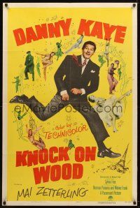 9x420 KNOCK ON WOOD 1sh '54 great full-length image of dancing Danny Kaye, Mai Zetterling!