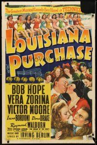 9x466 LOUISIANA PURCHASE style B 1sh '41 Bob Hope, Zorina, 12 sexy swimmers lined up by pool!