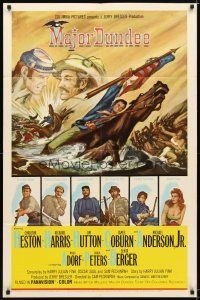 9x489 MAJOR DUNDEE 1sh '65 Sam Peckinpah, Charlton Heston, Civil War battle art!