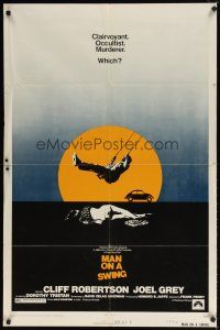 9x495 MAN ON A SWING 1sh '74 Cliff Robertson, Frank Perry, clairvoyant, occultist, murderer!