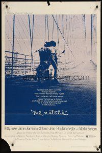 9x513 ME, NATALIE 1sh '69 cool image of Patty Duke & James Farentino riding motorcycle on bridge!