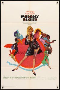 9x527 MODESTY BLAISE 1sh '66 Bob Peak art of sexiest female secret agent Monica Vitti!