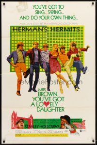 9x537 MRS BROWN YOU'VE GOT A LOVELY DAUGHTER style B 1sh '68 Peter Noone, Herman's Hermits!