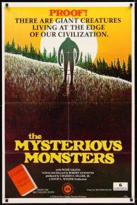 9x547 MYSTERIOUS MONSTERS 1sh '75 proof that Bigfoot & the Loch Ness Monster exist!