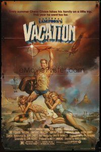 9x551 NATIONAL LAMPOON'S VACATION 1sh '83 sexy art of Chevy Chase by Boris Vallejo!