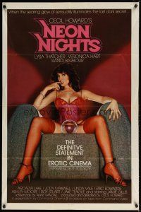 9x553 NEON NIGHTS video/theatrical 1sh '82 Lysa Thatcher, Veronica Hart, sexy girl in lingerie!