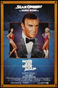 9x555 NEVER SAY NEVER AGAIN 1sh '83 art of Sean Connery as James Bond 007 by Obrero!