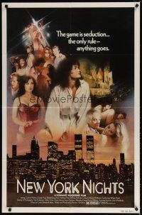 9x557 NEW YORK NIGHTS 1sh '84 the game is seduction, the only rule is anything goes!