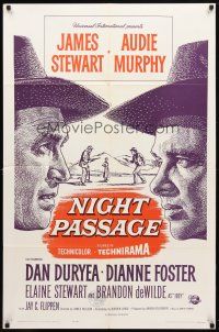 9x563 NIGHT PASSAGE 1sh R64 no one could stop the showdown between Jimmy Stewart & Audie Murphy!