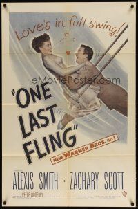 9x586 ONE LAST FLING 1sh '49 laughing Zachary Scott swings with beautiful Alexis Smith!