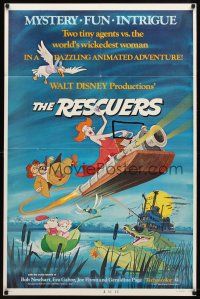 9x642 RESCUERS 1sh '77 Disney mouse mystery adventure cartoon from the depths of Devil's Bayou!